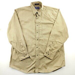 Pendleton Check Pattern Long Sleeve Button Down Shirt 100% Cotton Men's Large